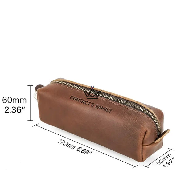 Kulturtasche aus Leder, personalisierbar – Stifte & Brillen – Voyageur Orion – 7/9
