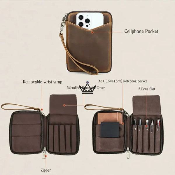 Organiseur de Poche en Cuir - Stylos & carnets personnalisable — VOYAGEUR Plume – 7/9