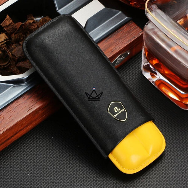 Etui de voyage en cuir 2 cigares - LITTLE SUNY -  - Etui à cigare - Cadeau, Noël, Anniversaire, Original - Atelier Atypique