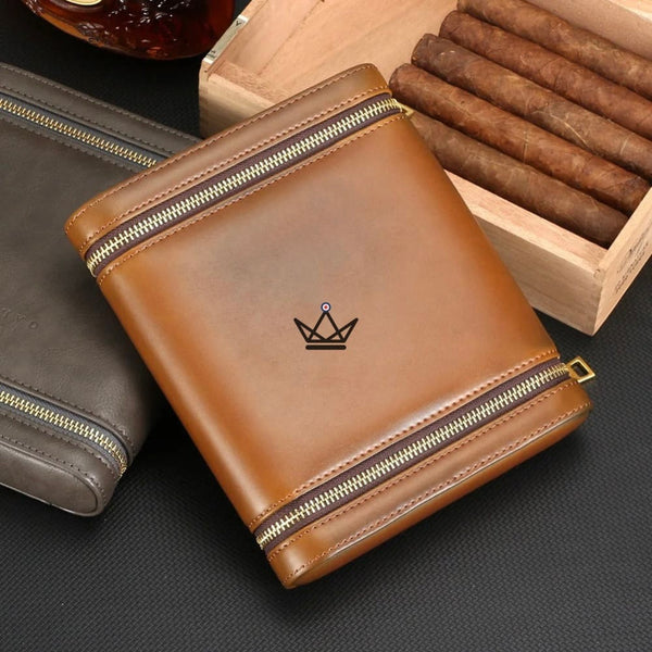 Étui à cigares ZIPY — cuir vintage 6 cigares, humidificateur intégré | cèdre – 6/9