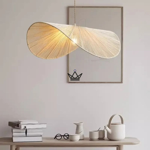 Suspension FOLIA — Rotin Tressé Main, Forme Feuille – 6/12