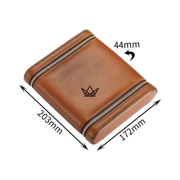 Étui à cigares ZIPY — cuir vintage 6 cigares, humidificateur intégré | cèdre – 8/9