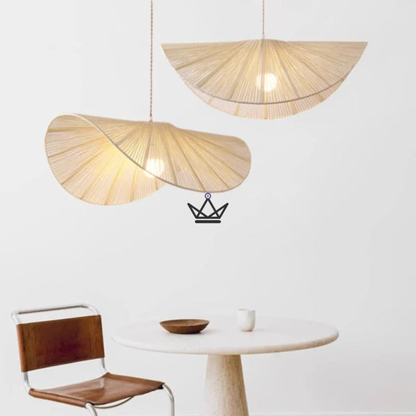 Suspension FOLIA — Rotin Tressé Main, Forme Feuille – 2/12