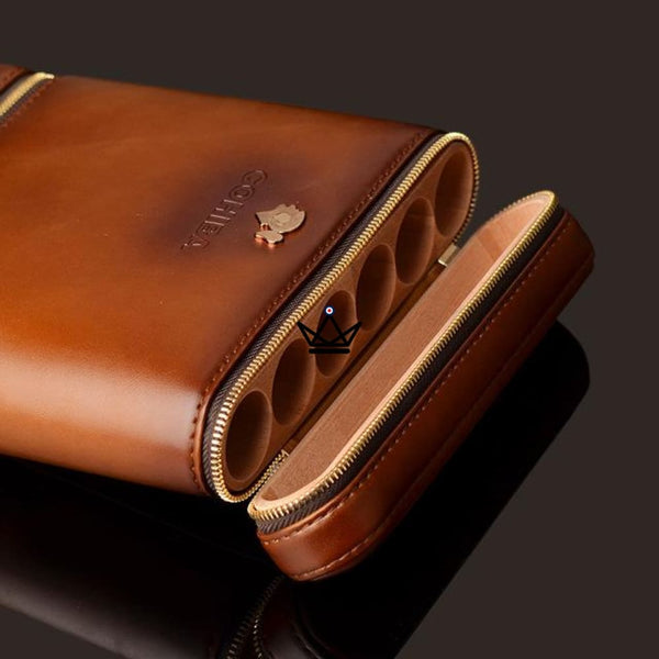 Etui de voyage cuir COHIBA ZIPY - 6 cigares - Atelier Atypique