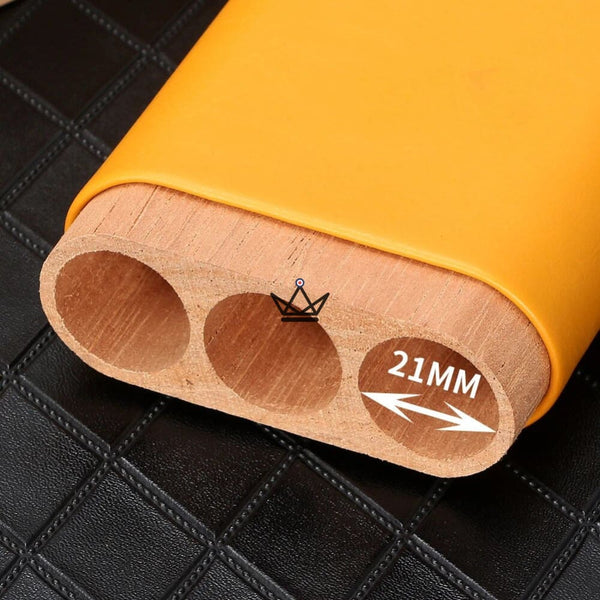 Etui de voyage cuir COHIBA SUNY WOOD - 3 cigares - - Etui à cigare - Cadeau, Noël, Anniversaire, Original - Atelier Atypique