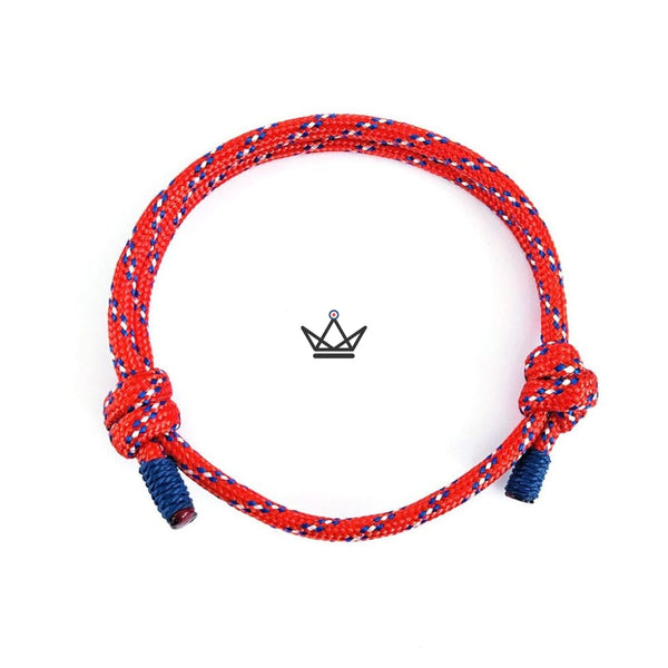 Bracelet cordon tressé double nœud ajustable — NODUS, 1 bracelet / Rouge Filé