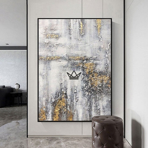 Peinture à l'huile sur toile XXL - Golden Abstraction - - toile - Cadeau, Noël, Anniversaire, Original - Atelier Atypique