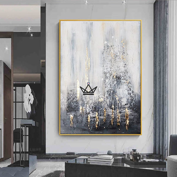 Peinture à l'huile sur toile XXL - Golden Abstraction - - toile - Cadeau, Noël, Anniversaire, Original - Atelier Atypique