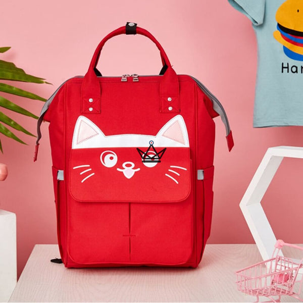 sac de maternité à langer liste de naissance bebe nouveau né chaton rouge