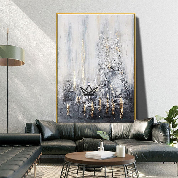 Peinture à l'huile sur toile XXL - Golden Abstraction - - toile - Cadeau, Noël, Anniversaire, Original - Atelier Atypique