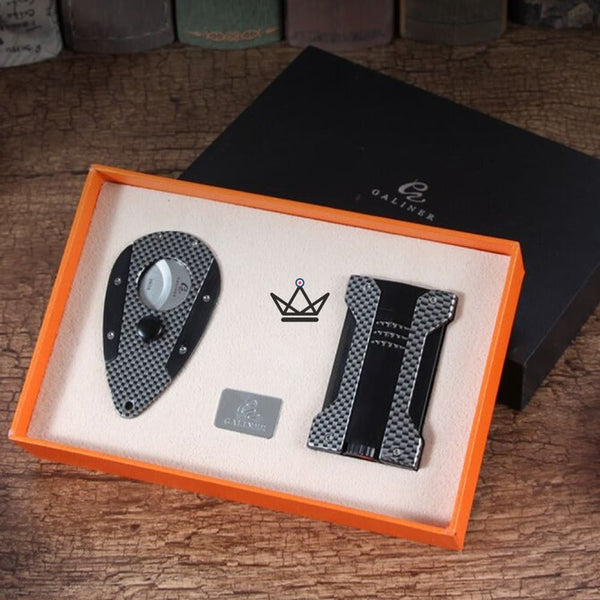 Pack briquet torche et coupe-Cigare - NYFE CARBON - - Briquet - Cadeau, Noël, Anniversaire, Original - Atelier Atypique