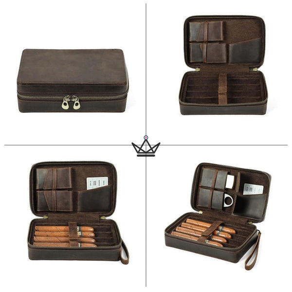 Etui à cigares en cuir personnalisable - Voyageur Prestige - - etui cigare personnalisable - Cadeau, Noël, Anniversaire, Original - Atelier Atypique
