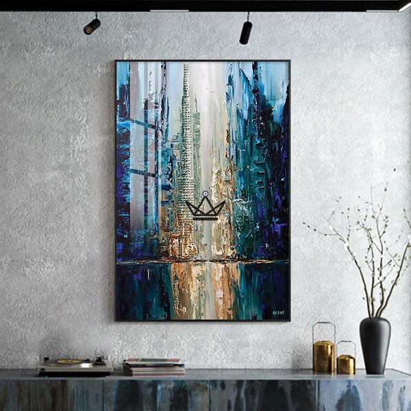 Peinture à l'huile sur toile XXL - Épure moderne - - toile - Cadeau, Noël, Anniversaire, Original - Atelier Atypique