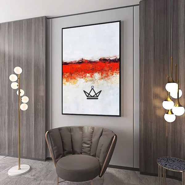 Peinture à l'huile sur toile XXL - Énergie Écarlate - - toile - Cadeau, Noël, Anniversaire, Original - Atelier Atypique