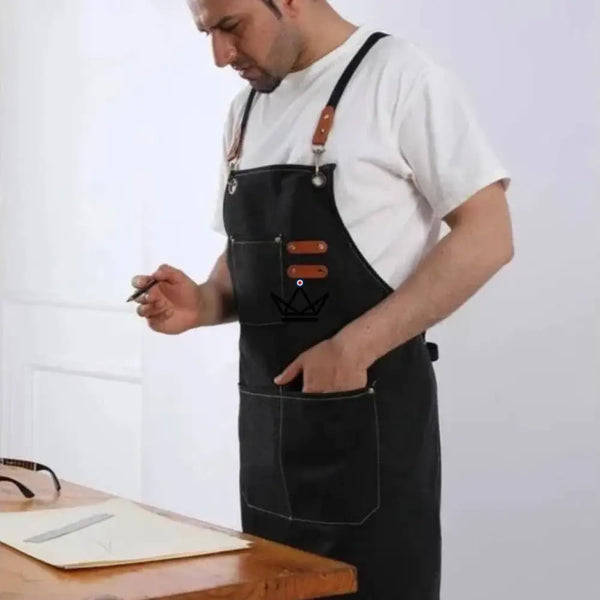 Tablier en toile vintage - WEEYI BARISTA - - Tablier de cuisine - Cadeau, Noël, Anniversaire, Original - Atelier Atypique