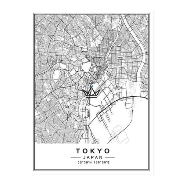 Affiches cartes de villes tokyo