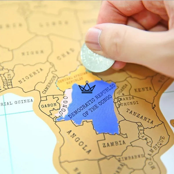 Carte du monde à gratter - Vintage 88 x 52 cm - Atelier Atypique