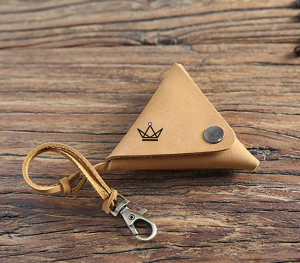 Porte monnaie triangle en cuir - Atelier Atypique