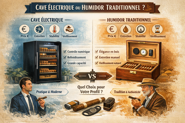Cave à cigare électrique vs humidor traditionnel