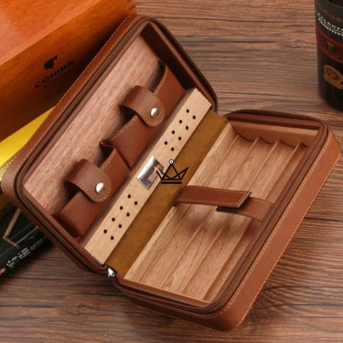 Leather Travel Cigar Humidor - PRIME STYLE