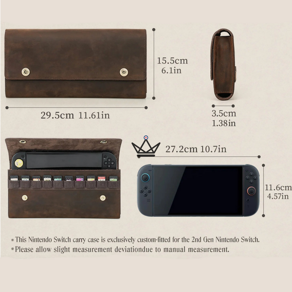 Étui Cuir personnalisable Nintendo Switch 1ʳᵉ & 2ᵉ génération — VOYAGEUR Mario