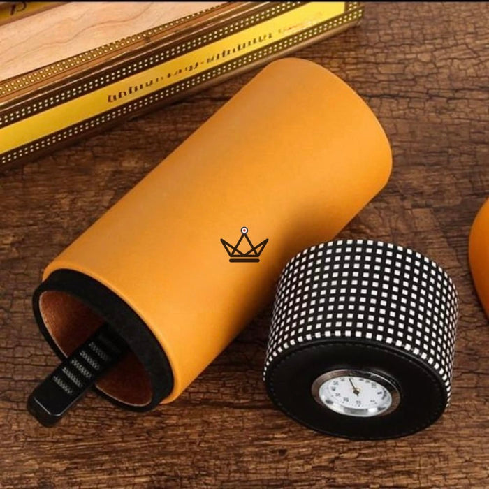 Cave à cigares ORBAL PRIME — cylindrique cuir & cèdre, 5 à 10 cigares