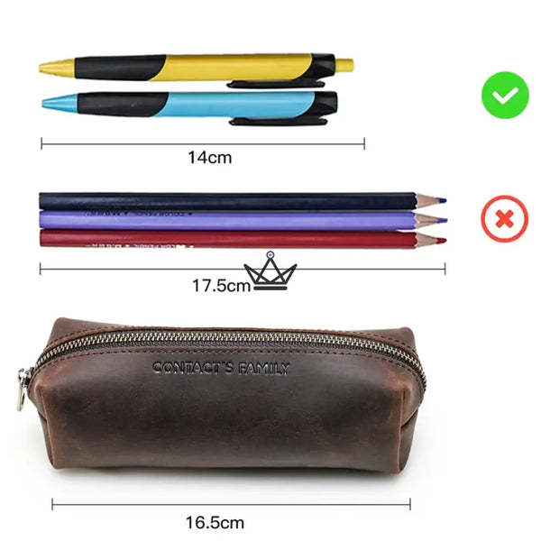 Petite trousse à crayons en cuir zippée personnalisable - Voyageur MINE - ["maj-desc","maj-filtre","Maroquinerie Personnalisable","Trousse personnalisable"] - trousse personnalisable - Cadeau, Noël, Anniversaire, Original, Fête des pères, fête des mères - Atelier Atypique