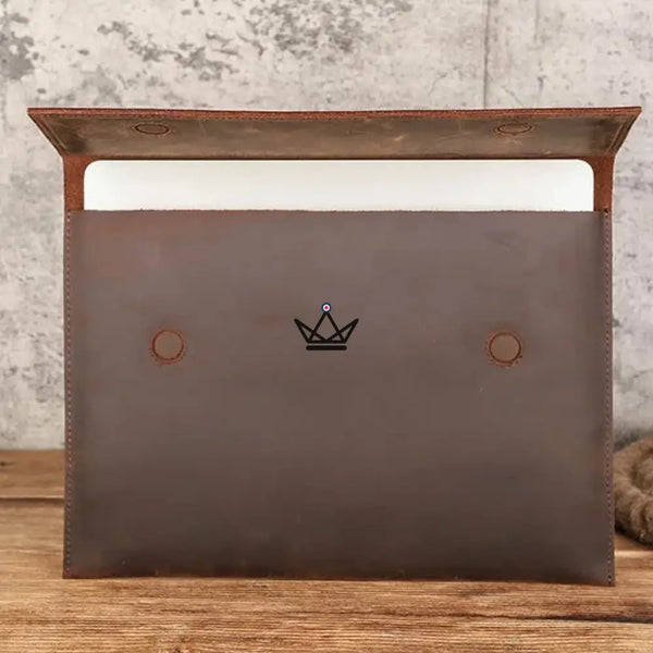 Housse Macbook en Cuir Personnalisable 13"-14" - Voyageur MISSIVE