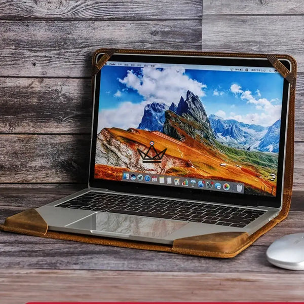 Personalisierbare MacBook-Ledertasche 13" - Voyageur RELIURE