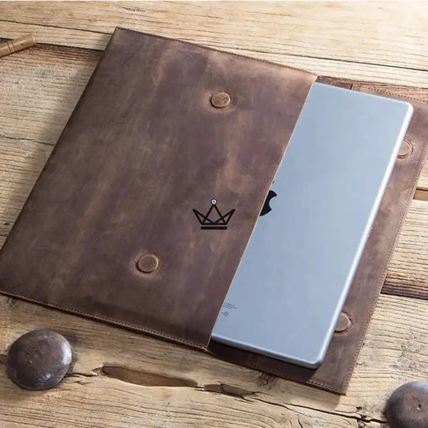 Personalisierbare iPad-Laptoptasche 13" aus Leder — Voyageur PLI – 8/13