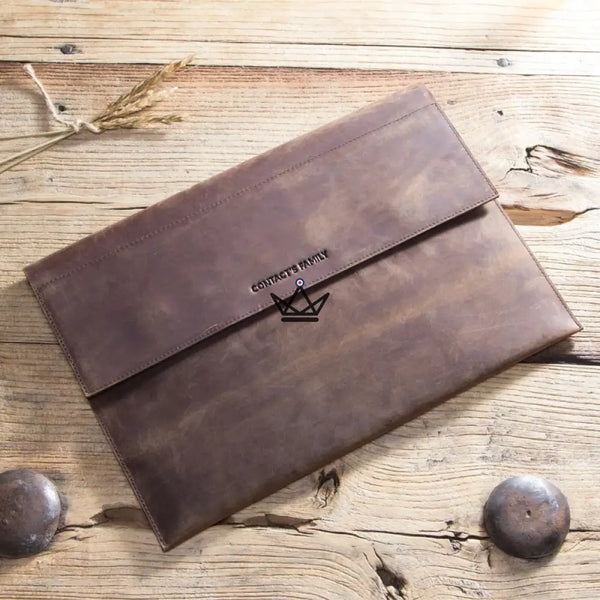 Personalisierbare iPad-Laptoptasche 13" aus Leder — Voyageur PLI – 3/13