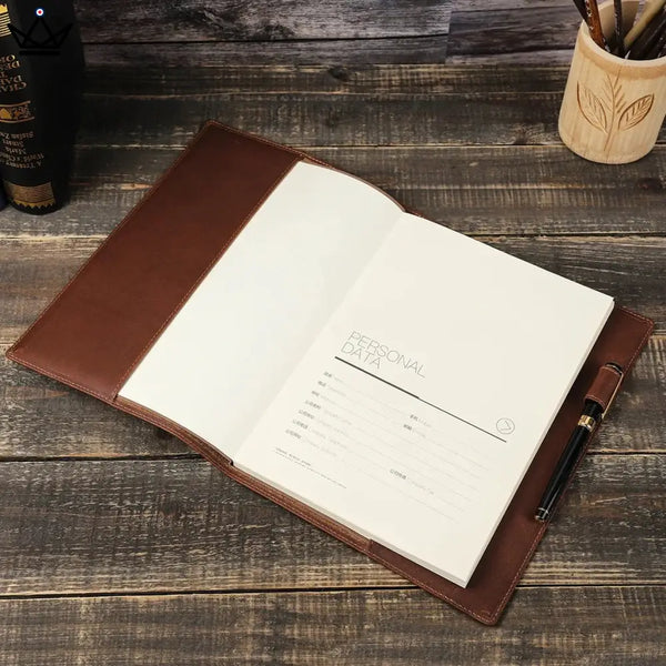 Customizable Leather Notebook Cover - Timeless Traveler
