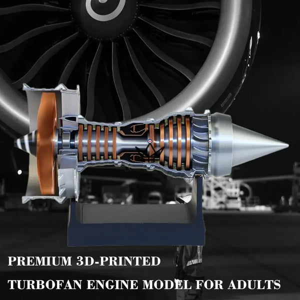 Modell eines Turbofan-Flugzeugtriebwerks im Schnitt, 3D-Bausatz - AEROS