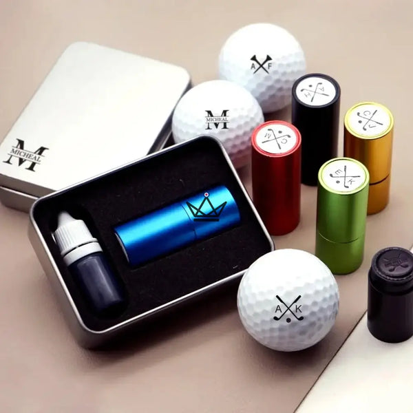 Personalisierbarer Golfball-Stempel, Monogramm oder Logo — PAR – 7/12
