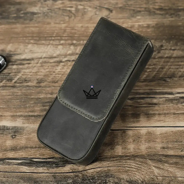 CONTACTS FAMILY Genuine Leather 3 Slots Pen Case With Removable Pen Tray Holder Pencil Case Men Woman Girls Office School Pouch - ["maj-filtre"] -  - Cadeau, Noël, Anniversaire, Original, Fête des pères, fête des mères - Atelier Atypique