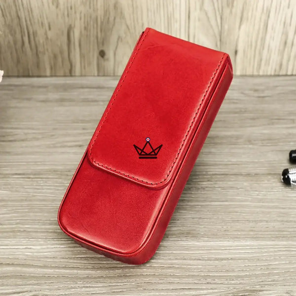 CONTACTS FAMILY Genuine Leather 3 Slots Pen Case With Removable Pen Tray Holder Pencil Case Men Woman Girls Office School Pouch - ["maj-filtre"] -  - Cadeau, Noël, Anniversaire, Original, Fête des pères, fête des mères - Atelier Atypique
