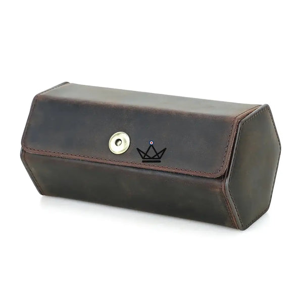 Étui voyage cuir personnalisable montre et cravate - Voyageur GENTLEMAN COMPACT