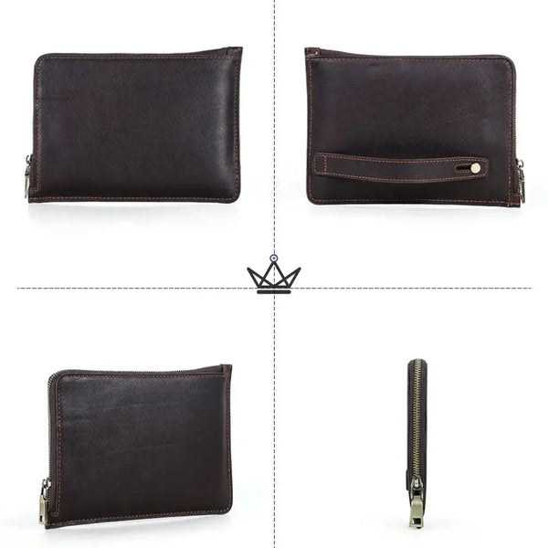 Pochette zippée cuir personnalisable pour iPad mini à dragonne - Voyageur OPUS - ["Divers personnalisable","maj-desc","maj-filtre","Maroquinerie Personnalisable"] - etui personnalisable - Cadeau, Noël, Anniversaire, Original, Fête des pères, fête des mères - Atelier Atypique