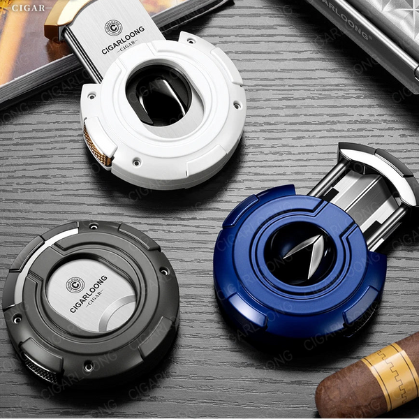 Coupe-Cigare Orbis Nox — 2-en-1 Guillotine & V-Cut Pop-Up