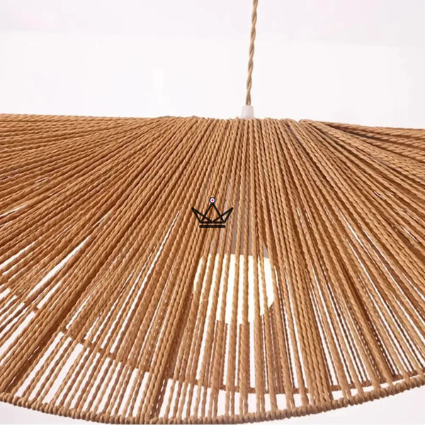 Suspension FOLIA — Rotin Tressé Main, Forme Feuille