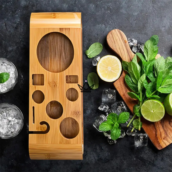 Kit de bar 10 pièces sur présentoir en bambou - MIXOLOGUE
