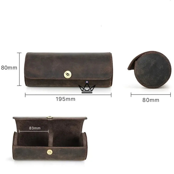 Étui à cravates en cuir personnalisable, 1 ou 2 cravates - Voyageur ASCOT - ["Divers personnalisable","maj-desc","maj-filtre","Maroquinerie Personnalisable"] - etui cravate personnalisable - Cadeau, Noël, Anniversaire, Original, Fête des pères, fête des mères - Atelier Atypique