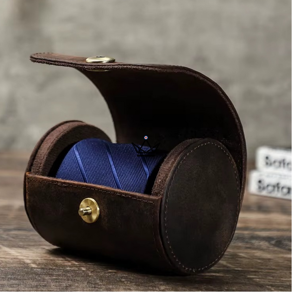 Étui à cravates en cuir personnalisable, 1 ou 2 cravates - Voyageur ASCOT