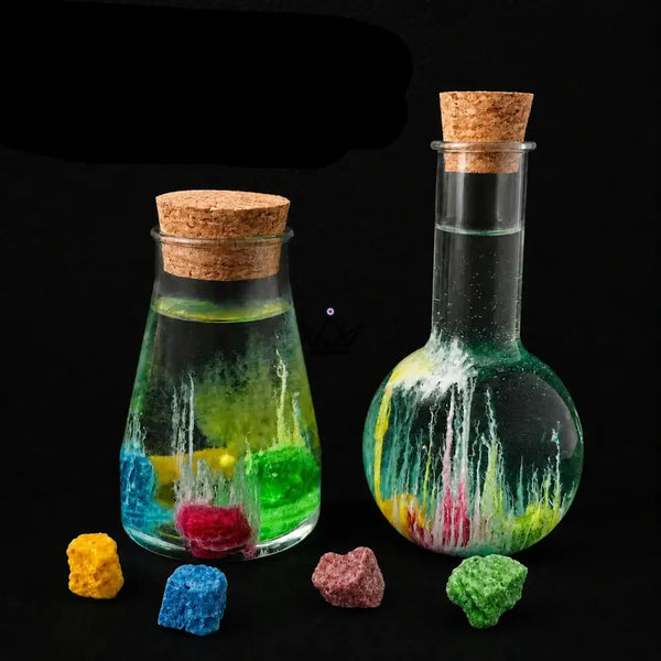 Magischer Kristallgarten in der Flasche, Chemie-Experiment — GERMINA
