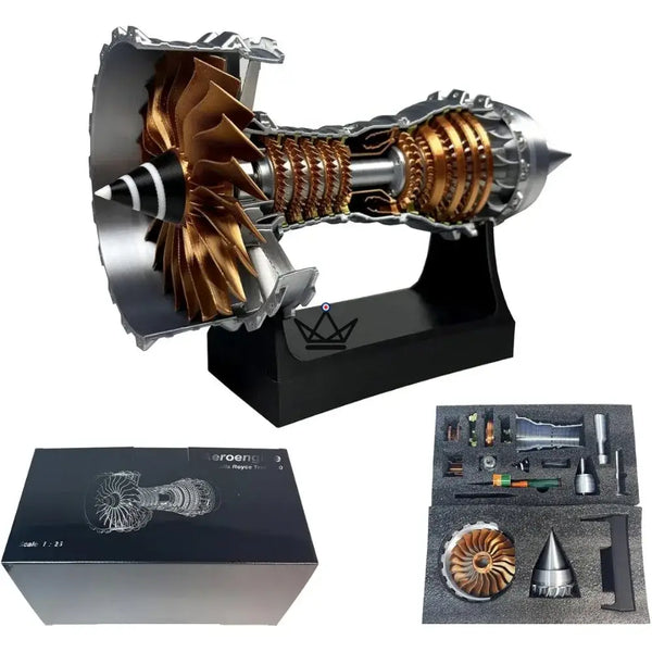 Modell eines Turbofan-Flugzeugtriebwerks im Schnitt, 3D-Bausatz - AEROS