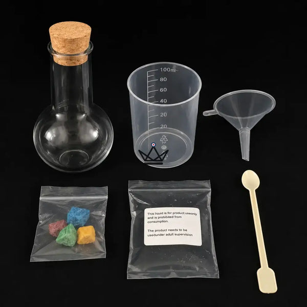 Magischer Kristallgarten in der Flasche, Chemie-Experiment — GERMINA