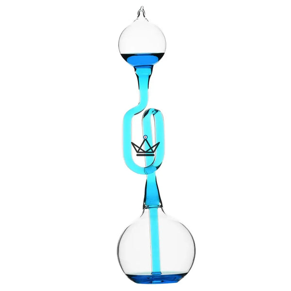 Franklin-Gefäß aus Glas, blaue Flüssigkeit, die in der Hand siedet — CALORIS