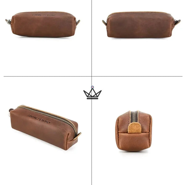 Trousse  en Cuir Personnalisable - Stylos & Lunettes - Voyageur Orion
