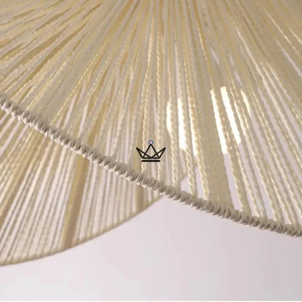Suspension FOLIA — Rotin Tressé Main, Forme Feuille