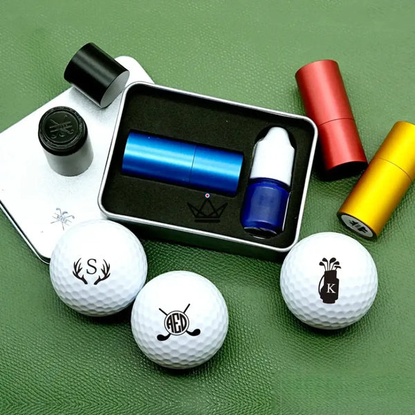 Personalisierbarer Golfball-Stempel, Monogramm oder Logo — PAR – 9/12